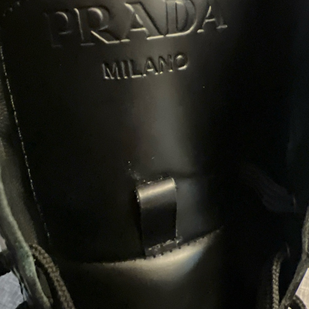 Prada Sleek Black Lace-Up Boots - Picture 16 of 16